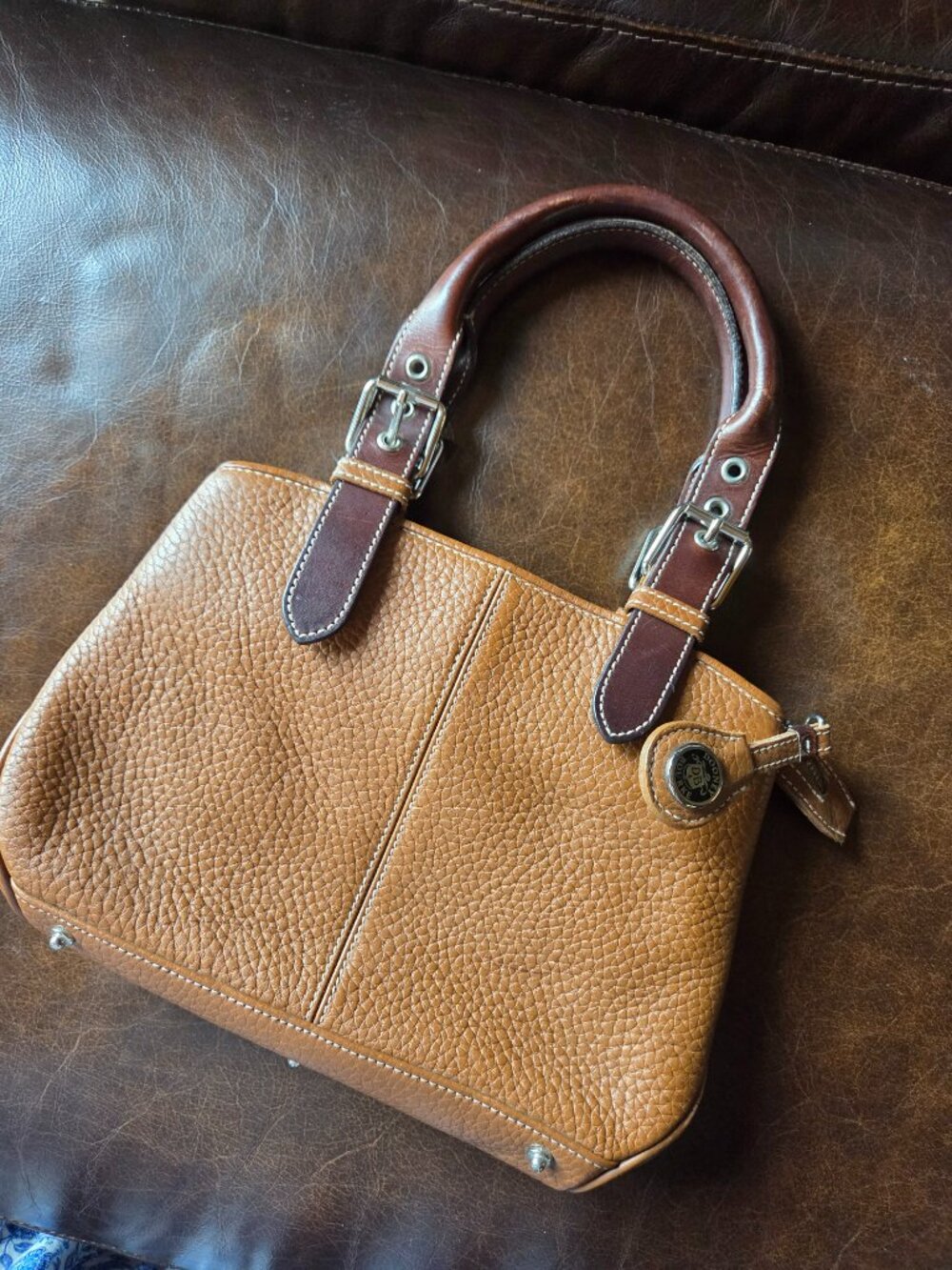 Dooney & Bourke Rare Vintage Tan Brown Pebbled Leather Purse